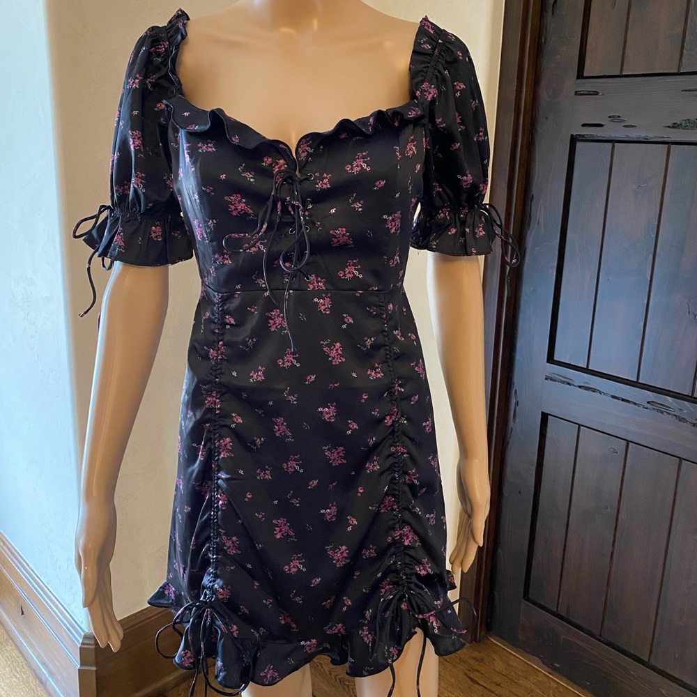 NWT ACOA Collection navy floral dress, size S